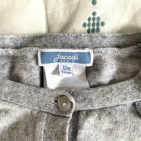 Grey Jacadi Scalloped Cardigan (EUC) - Picture 3 of 4